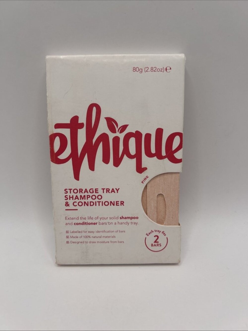 Ethique Storage Tray Pink for Solid Shampoo & Conditioner Hair Bars Fits 2 - Picture 1 of 11